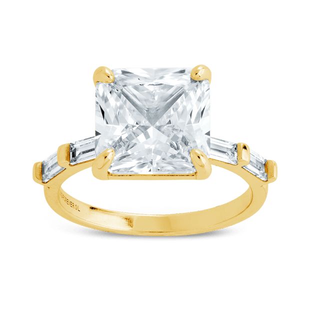 Sterling Silver Princess Baguette Ring