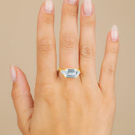 Sterling Silver Emerald & Trillion Ring