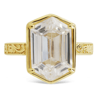 Sterling Silver Hexagon Bezel Ring