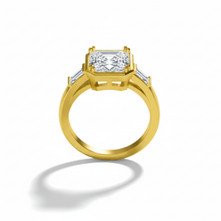 Sterling Silver Asscher Baguette Ring