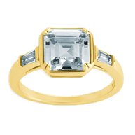 Sterling Silver Asscher Baguette Ring