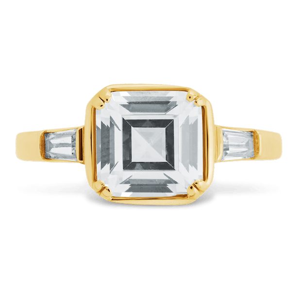 Sterling Silver Asscher Baguette Ring