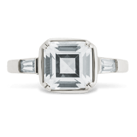 Sterling Silver Asscher Baguette Ring