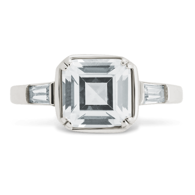 Sterling Silver Asscher Baguette Ring