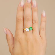 Sterling Silver Pear Toi et Moi Ring