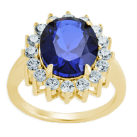 Sterling Silver Sapphire Halo Ring