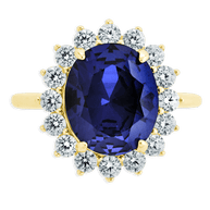 Sterling Silver Sapphire Halo Ring