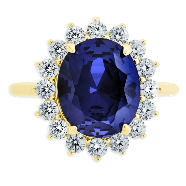 Sterling Silver Sapphire Halo Ring