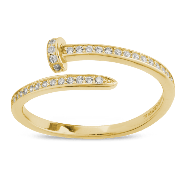 Sterling Silver Journey Twisted Sparkle Wrap Ring