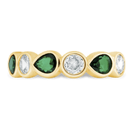 Sterling Silver Pear and Round Bezel-Set Ring