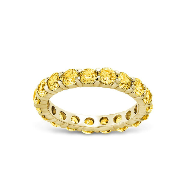 Sterling Silver Gracie Canary CZ Eternity Ring