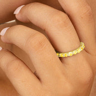 Sterling Silver Gracie Canary CZ Eternity Ring