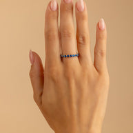 Sterling Silver Gracie Sapphire CZ Eternity Ring