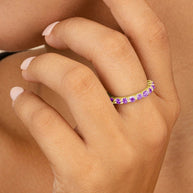 Sterling Silver Gracie Amethyst CZ Eternity Ring