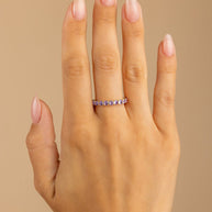 Sterling Silver Gracie Amethyst CZ Eternity Ring