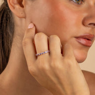 Sterling Silver Gracie Amethyst CZ Eternity Ring