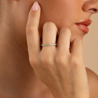 Sterling Silver 2.5mm Thin CZ Band Ring