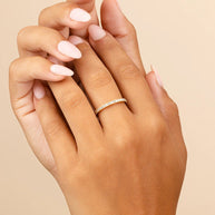 Sterling Silver 2.5mm Thin CZ Band Ring