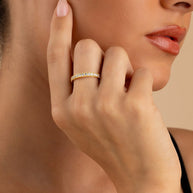 Sterling Silver 3mm Thin CZ Band Ring