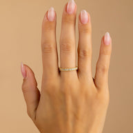 Sterling Silver 3mm Thin CZ Band Ring