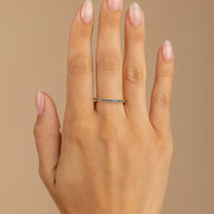 Sterling Silver 2.5mm Thin Sapphire CZ Band Ring