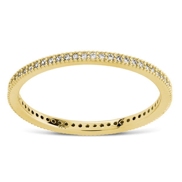 Sterling Silver 1.5mm Thin CZ Band Ring