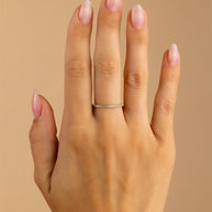 Sterling Silver 1.5mm Thin CZ Band Ring