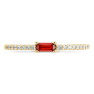 Sterling Silver Thin Garnet CZ Stacking Birthstone Ring