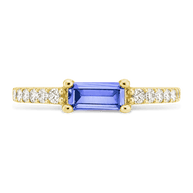 Sterling Silver Thin Aquamarine CZ Stacking Birthstone Ring