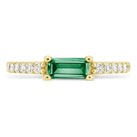 Sterling Silver Thin Emerald CZ Stacking Birthstone Ring