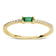 Sterling Silver Thin Emerald CZ Stacking Birthstone Ring