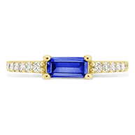 Sterling Silver Thin Sapphire CZ Stacking Birthstone Ring