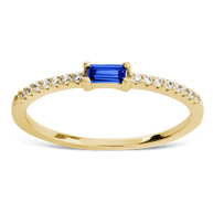 Sterling Silver Thin Sapphire CZ Stacking Birthstone Ring