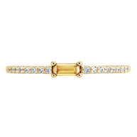 Sterling Silver Thin Citrine CZ Stacking Birthstone Ring
