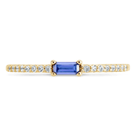 Sterling Silver Thin Tanzanite CZ Stacking Birthstone Ring