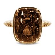 Sterling Silver Elongated Cushion Chocolate CZ Cocktail Ring