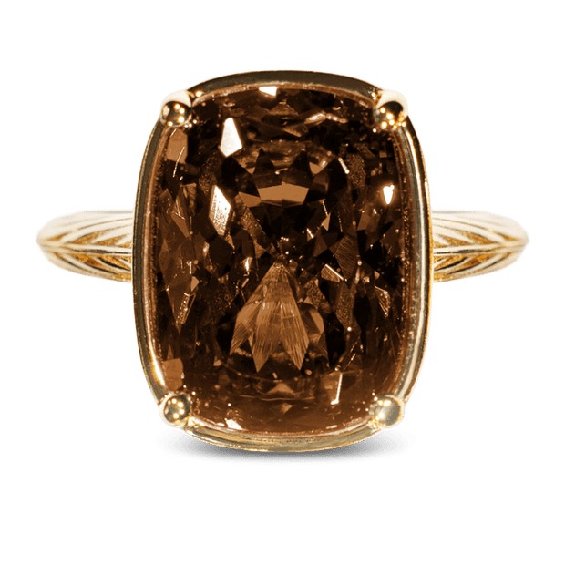 Sterling Silver Elongated Cushion Chocolate CZ Cocktail Ring