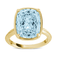 Sterling Silver Elongated Cushion Aquamarine CZ Cocktail Ring
