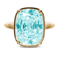 Sterling Silver Elongated Cushion Aquamarine CZ Cocktail Ring