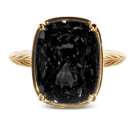 Sterling Silver Elongated Cushion Black CZ Cocktail Ring