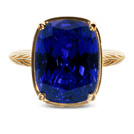 Sterling Silver Elongated Cushion Sapphire CZ Cocktail Ring