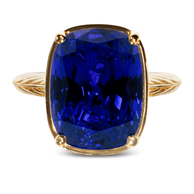 Sterling Silver Elongated Cushion Sapphire CZ Cocktail Ring
