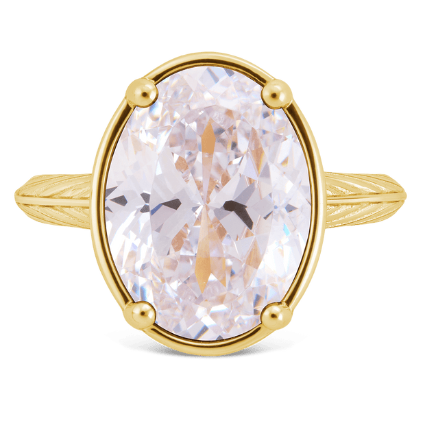 Sterling Silver Oval Cut CZ Cocktail Ring