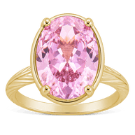 Sterling Silver Oval Cut Pink Sapphire CZ Cocktail Ring