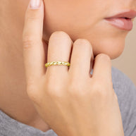 Sterling Silver Nixie Twist Band Ring
