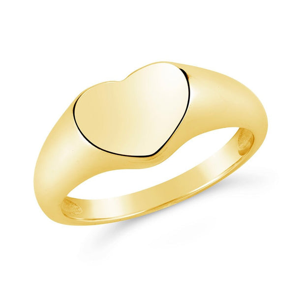Sterling Silver Cora Heart Signet Ring