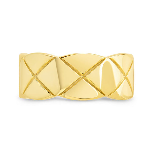 Sterling Silver Audrey Quilted Textured Ring