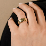 Sterling Silver Audrey Quilted Textured Ring
