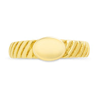 Sterling Silver Dixie Ribbed Signet Ring