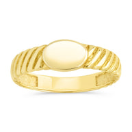 Sterling Silver Dixie Ribbed Signet Ring